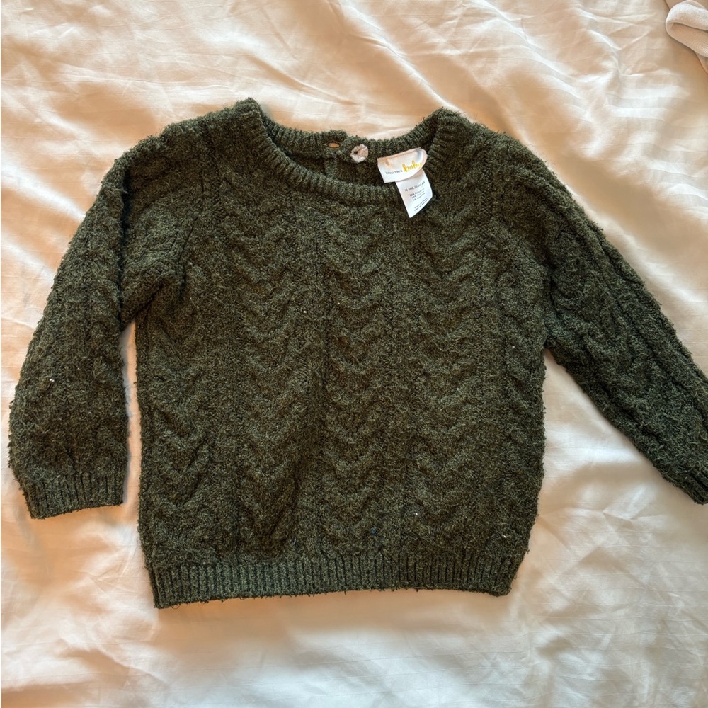 Cozy Olive Green Cable Knit Sweater